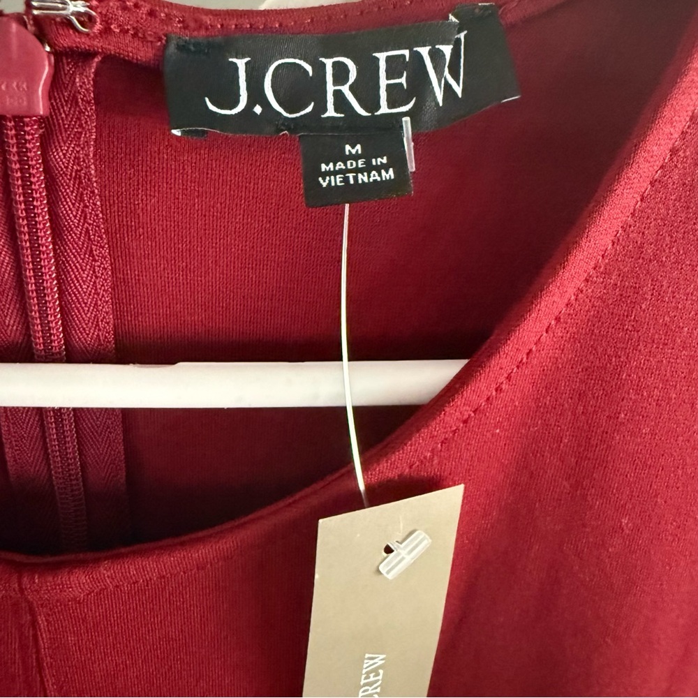 J Crew Nadia Dress A-Line Bordeaux Berry Red Size Medium - Picture 4 of 7